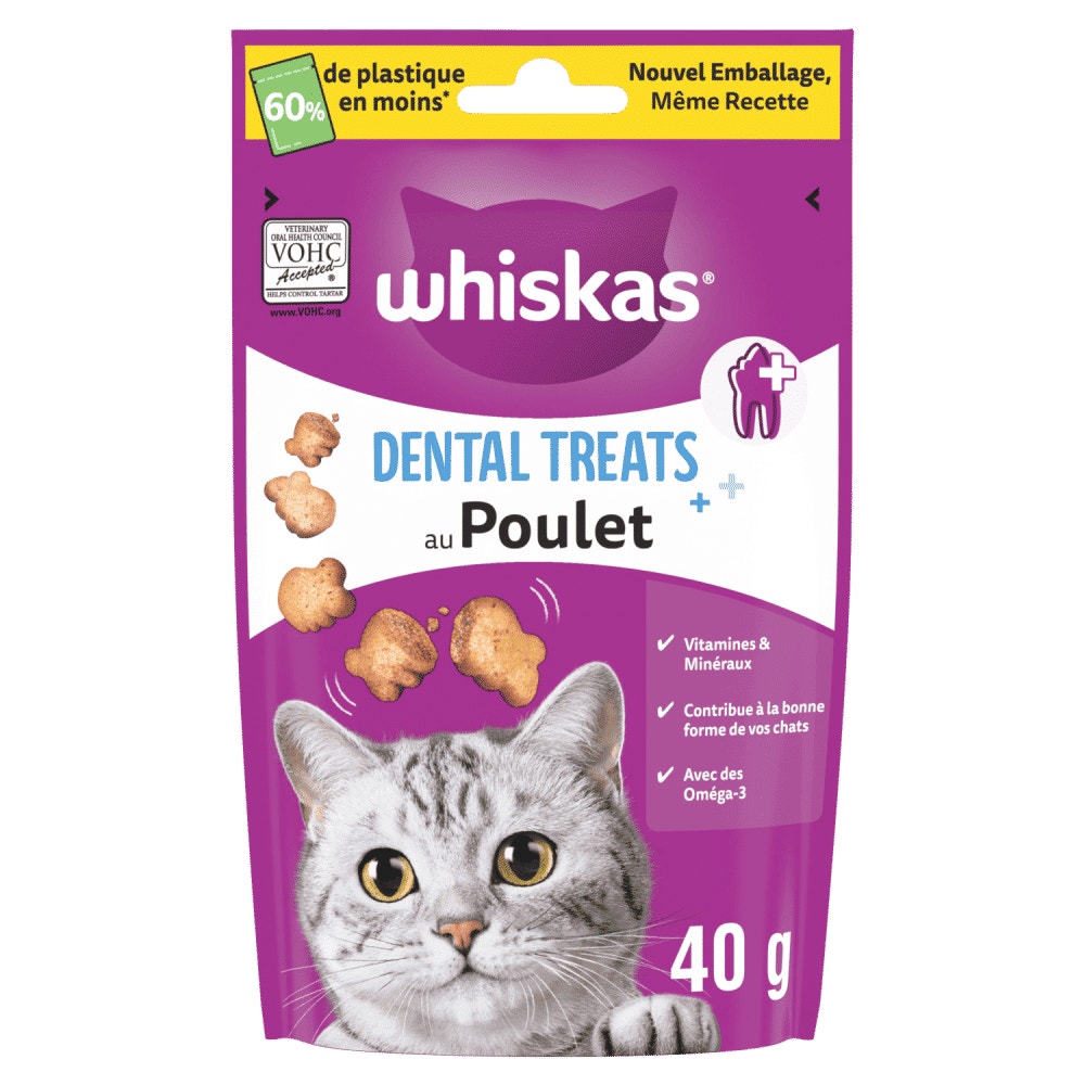 WHISKAS® Dental Treats Au Poulet Friandises Pour Chat Adulte 40g - 1