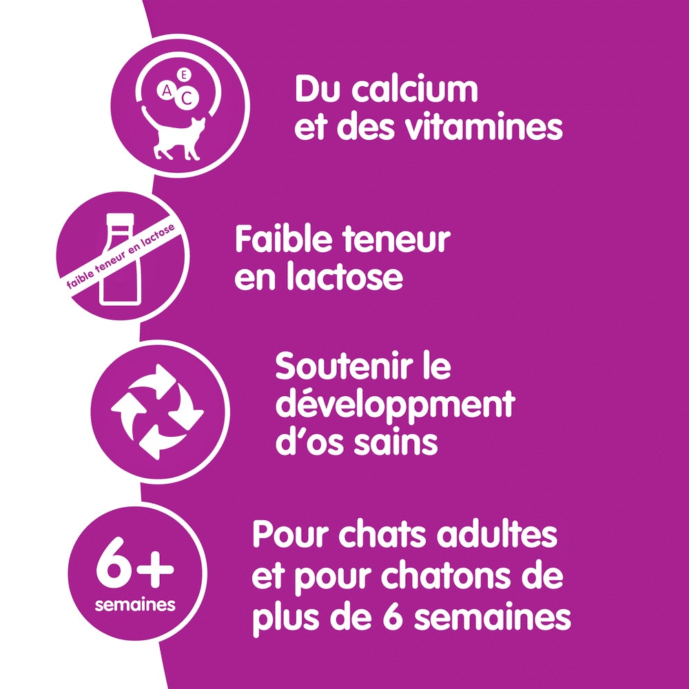 WHISKAS® Lait En Bouteille Pour Chat Adult et Chatons 3 x 200ml - 3