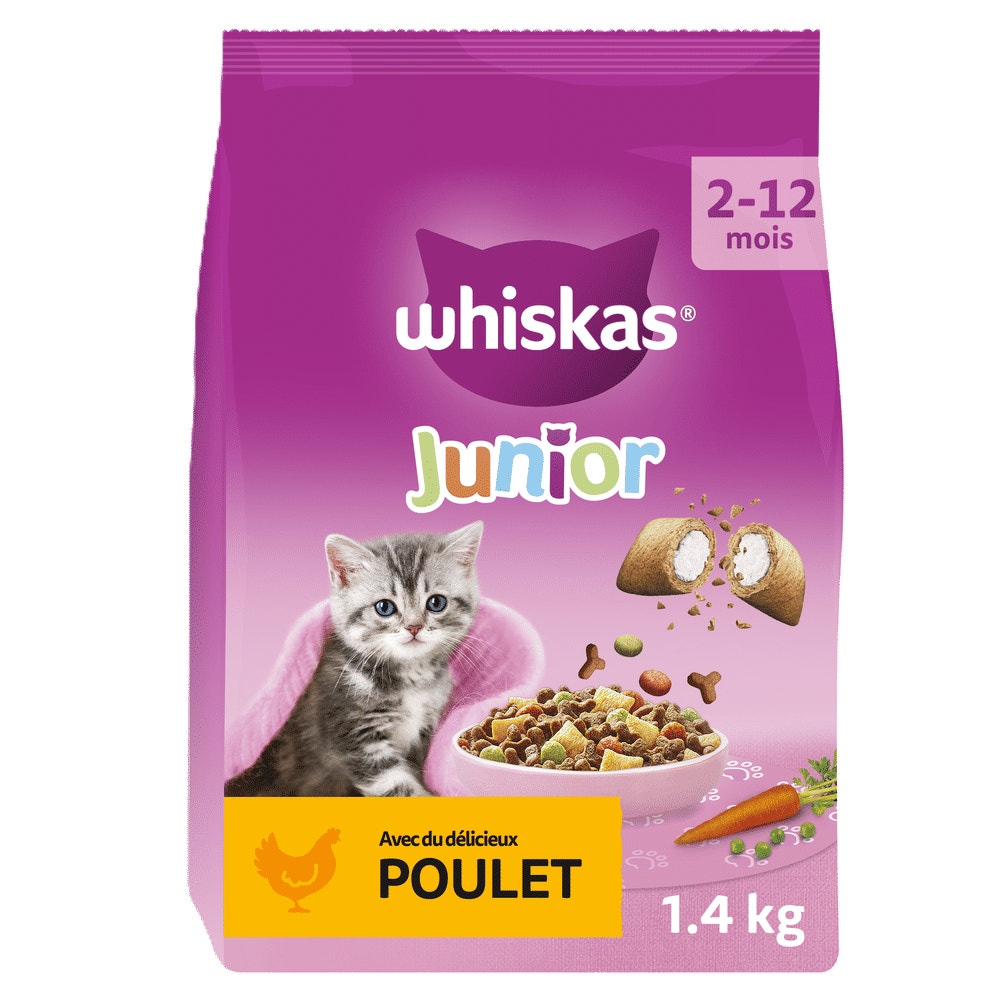WHISKAS® Junior Croquettes Au Poulet Pour Chaton 1,4kg - 1