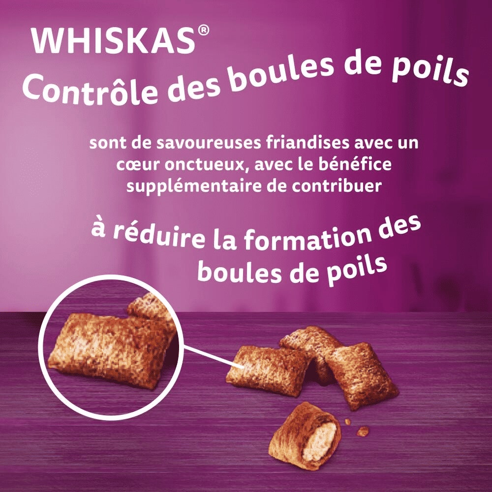 WHISKAS® Contrôle des Boules de Poils Friandises Pour Chat Adulte 50g - 5