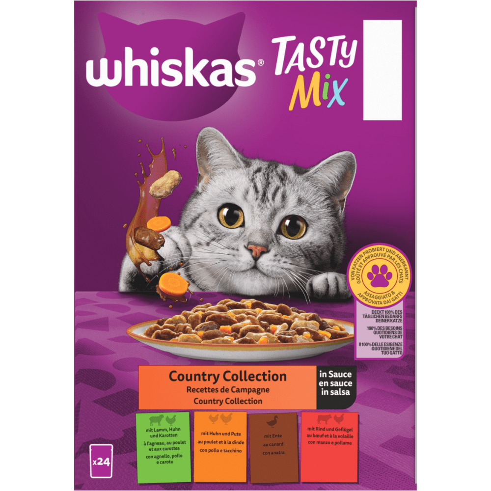 Whiskas Adult 1+ Nourriture humide pour chat volaille au choix en gelée, 80  sachets de 80 x 85 g, nourriture humide de haute qualité, pour chats  adultes : : Fournitures de bureau