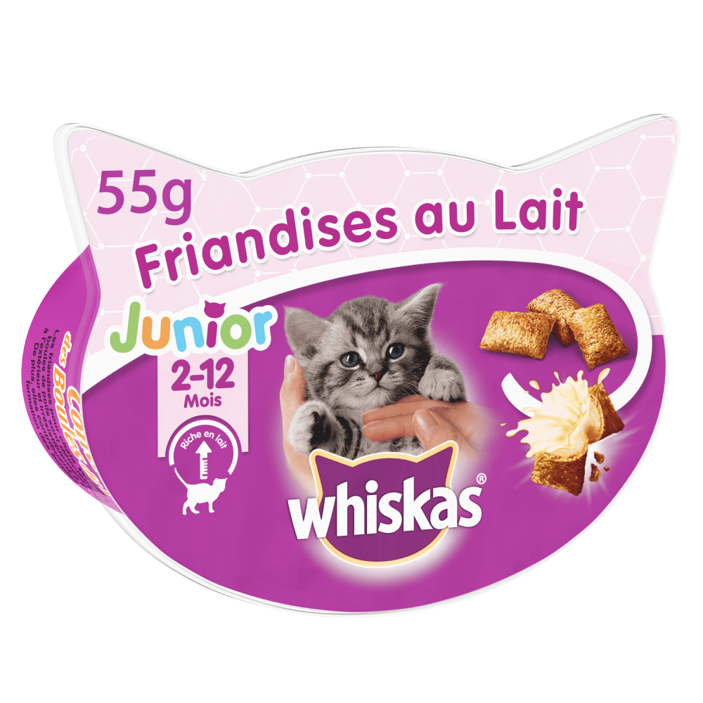 WHISKAS® Junior Au Lait Friandises Pour Chaton 55g - 1