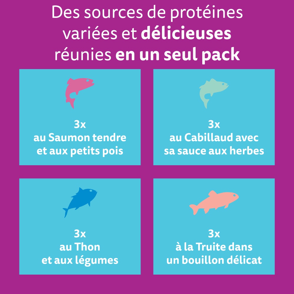 WHISKAS® Sachet Fraîcheur Les Aromatic Selection Délices de produits de la Mer Pour Chat Adulte 4 variétés 12 x 85g - 2