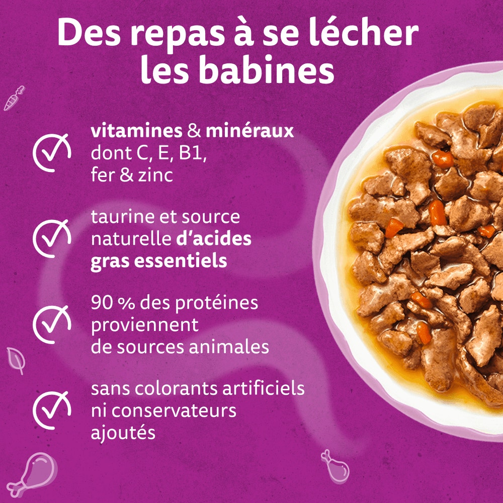 WHISKAS® Sachet Fraîcheur Les Aromatic Selection Fusion des Saveurs Pour Chat Adulte 4 variétés 12 x 85g - 3