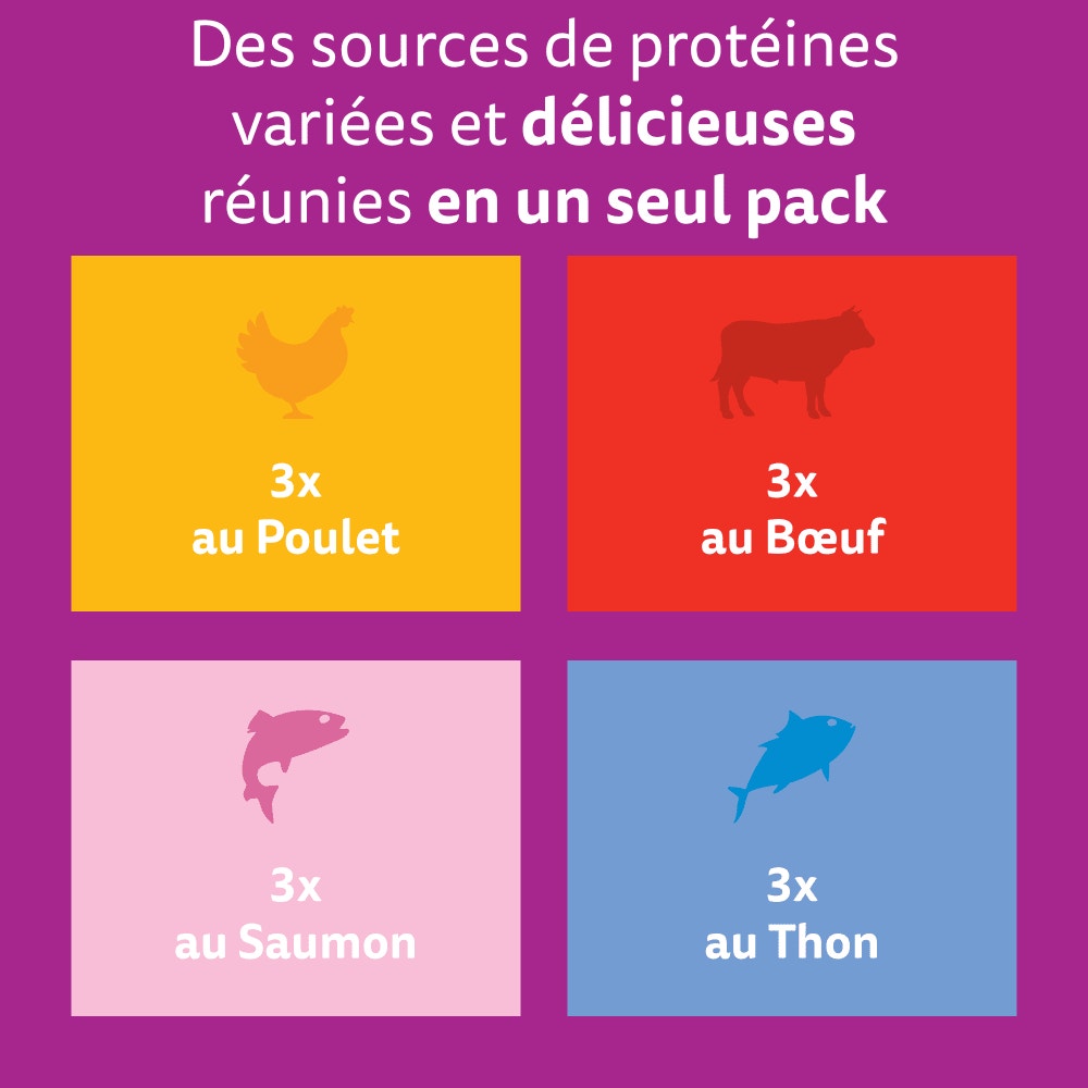 WHISKAS® Sachets Fraîcheur La Carte Mixte En Gelée Pour Chat Adulte 4 Variétés 12 & 48 x 85g - 2