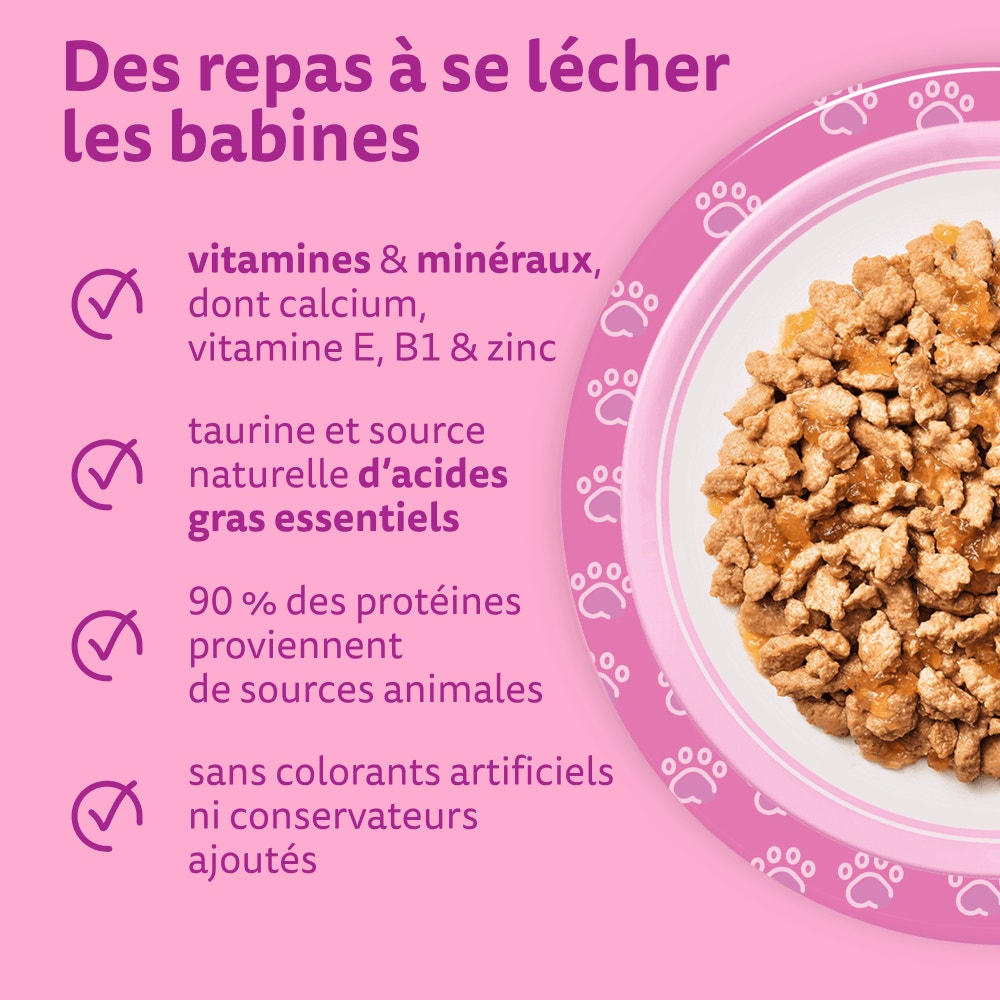WHISKAS® Sachets Fraîcheur Les Festins À La Volaille En Gelée Pour Chaton 4 Variétés 40 x 85g - 3