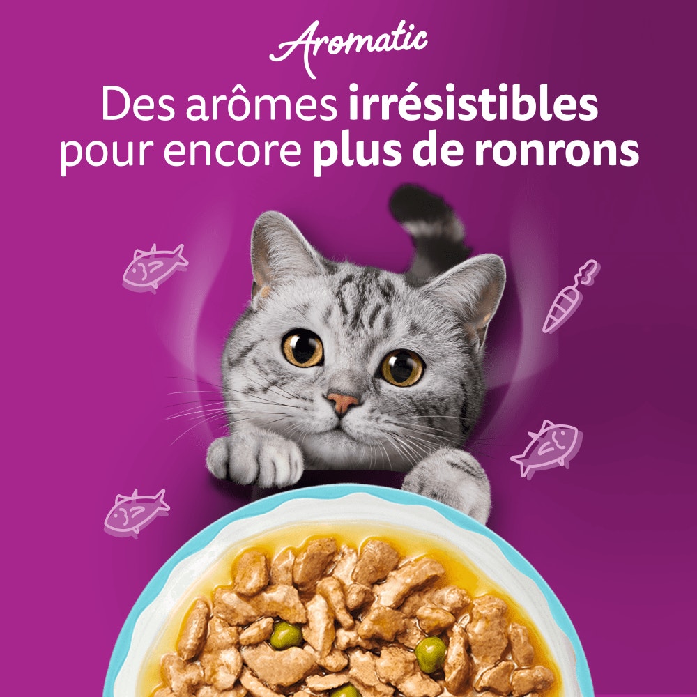 WHISKAS® Sachet Fraîcheur Les Aromatic Selection Délices de produits de la Mer Pour Chat Adulte 4 variétés 12 x 85g - 6