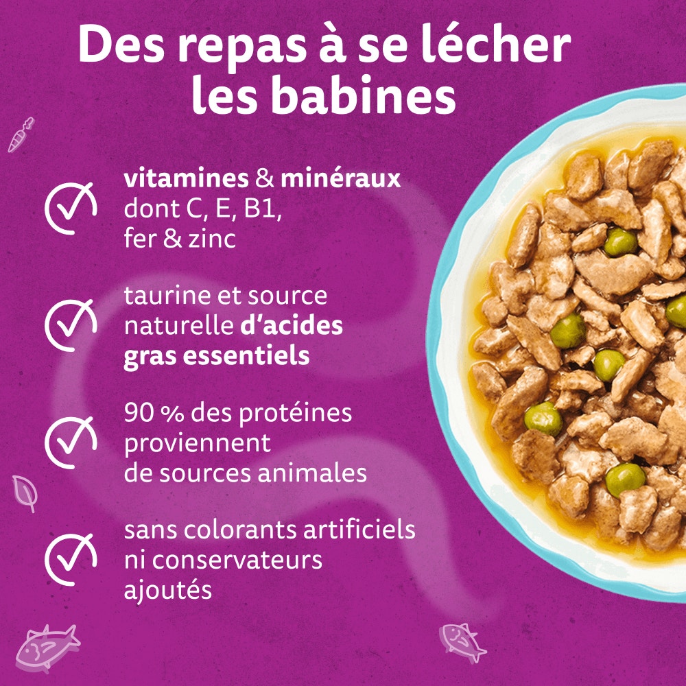WHISKAS® Sachet Fraîcheur Les Aromatic Selection Délices de produits de la Mer Pour Chat Adulte 4 variétés 12 x 85g - 3