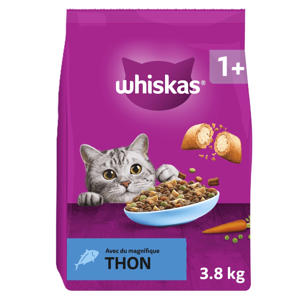 WHISKAS® Croquettes Au Thon Pour Chat Adulte 3,8kg - 1