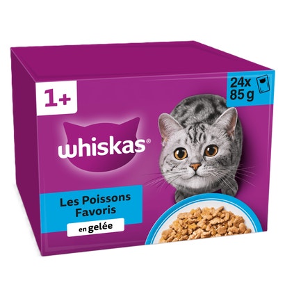 Sachets Fraîcheur Les Poissons Favoris En Gelée Pour Chat Adulte 4 Variétés