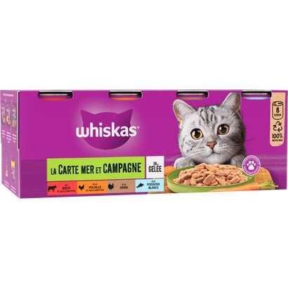 La Carte Mer et Campagne En Gelée Pour Chat Adulte 4 Variétés