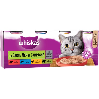 La Carte Mer Et Campagne En Terrine 4 Variétés Pour Chat Adulte