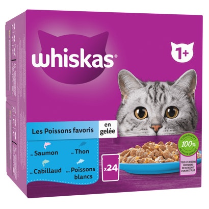 Sachets Fraîcheur Les Poissons Favoris En Gelée Pour Chat Adulte 4 Variétés