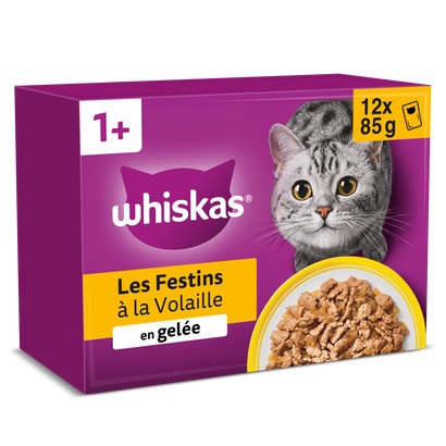 Sachets Fraîcheur Les Festins À La Volaille En Gelée Pour Chat Adulte 4 Variétés