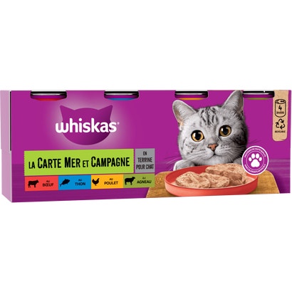 La Carte Mer Et Campagne En Terrine 4 Variétés Pour Chat Adulte